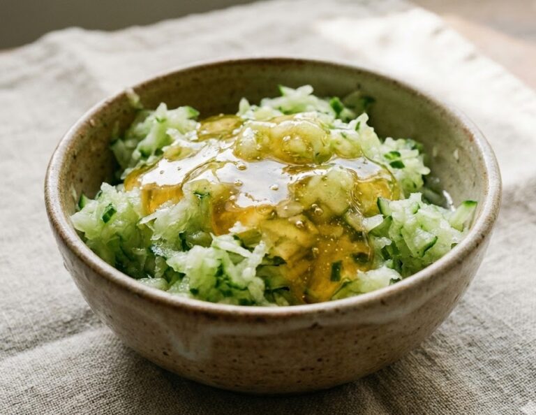 hausmittel für glass skin honig und gurke auf hellem leinen