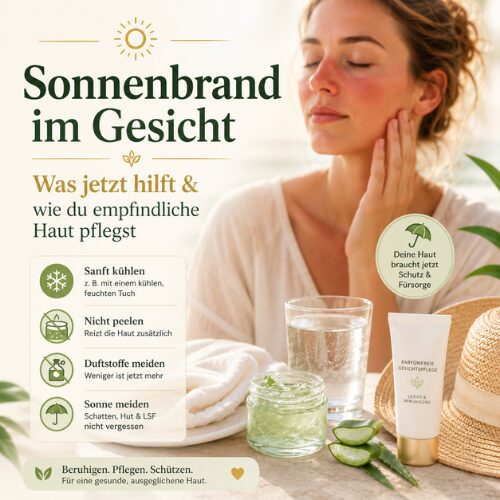 Sonnenbrand im Gesicht behandeln: Pflege und Aloe Vera